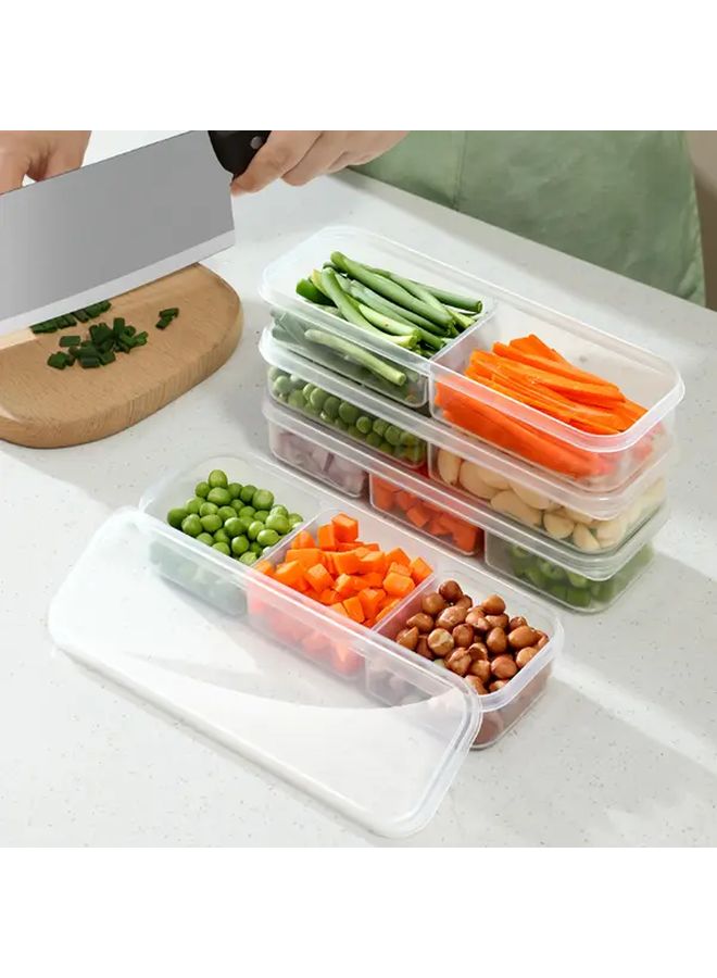 Transparent 3 Grids Food Storage Container Reusable Refrigerator Organizer - Image 3